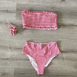 Red Gingham Bikini Set